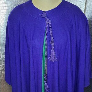 Vintage 1980s George Simonton Double Layer Cape With Shoulder Pads One Size
